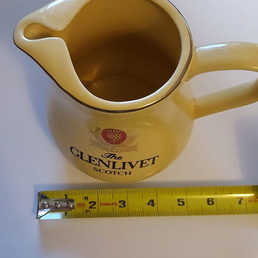 Vintage Glenlivet Scotch Whiskey Pitcher Gold Ceramic Pitcher LIMITED EDITION